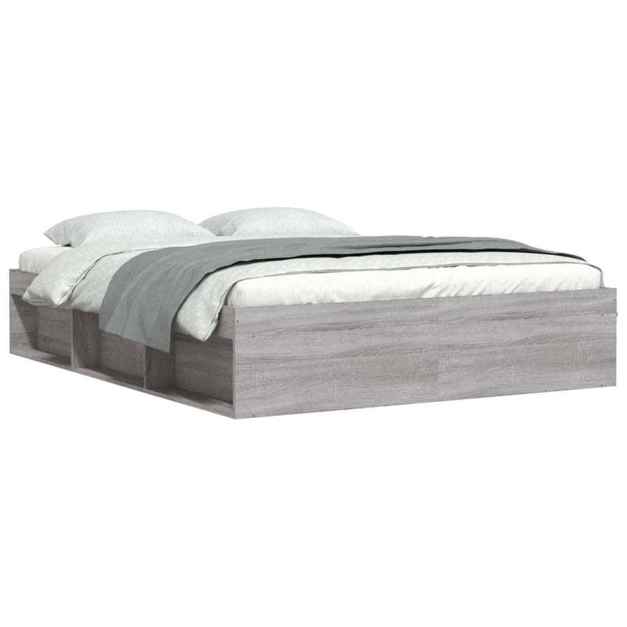 Bedframe Eikenkleurig King Size 150 x 200 cm Grijs sonoma
