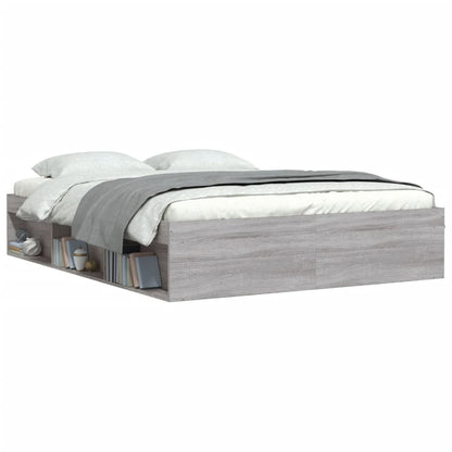 Bedframe Eikenkleurig King Size 150 x 200 cm Grijs sonoma