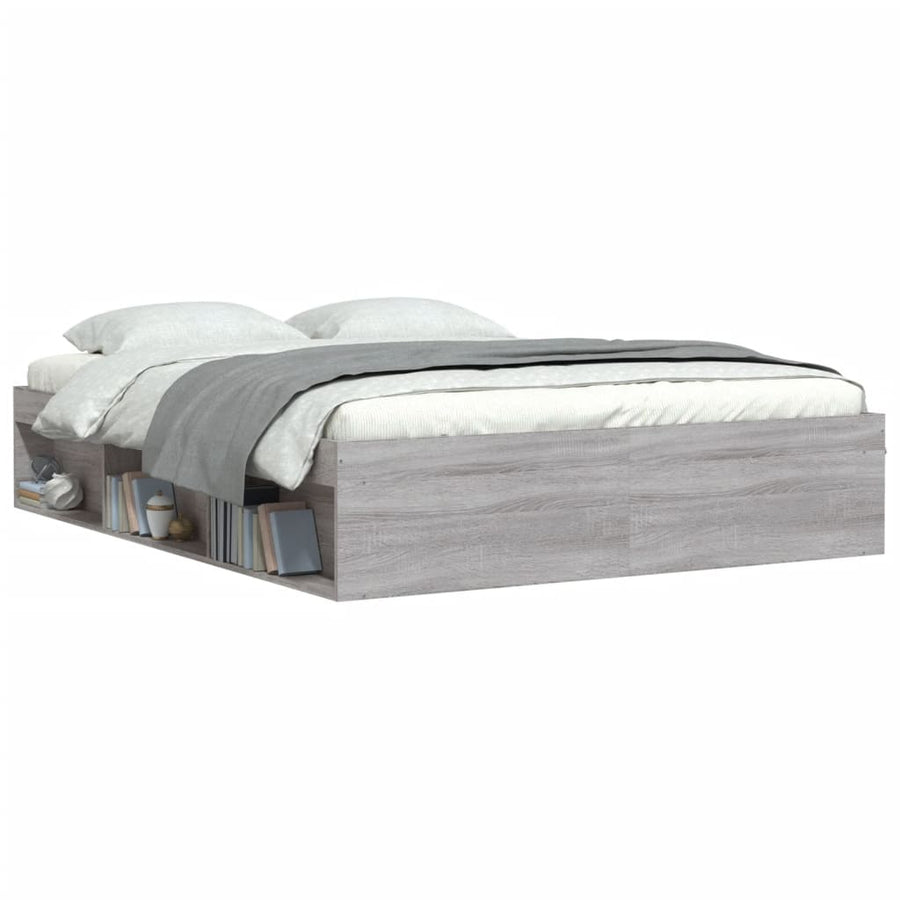 Bedframe Eikenkleurig King Size 150 x 200 cm Grijs sonoma