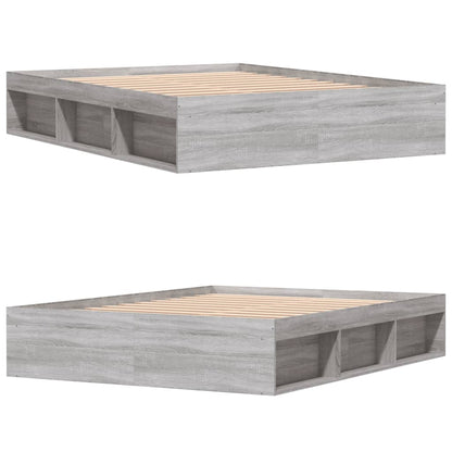 Bedframe Eikenkleurig King Size 150 x 200 cm Grijs sonoma
