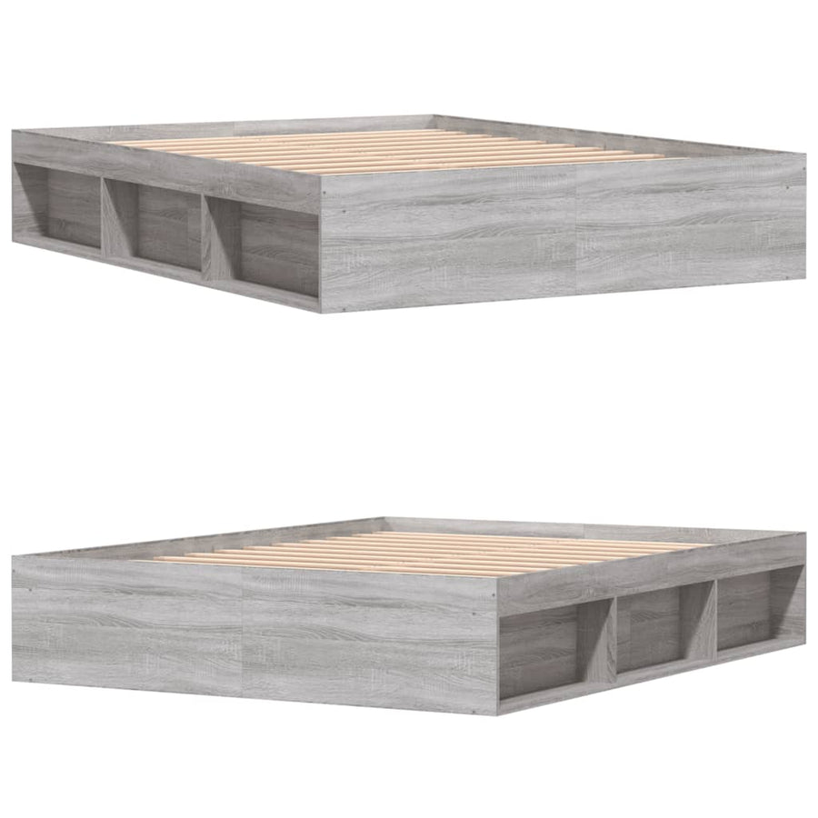 Bedframe Eikenkleurig King Size 150 x 200 cm Grijs sonoma