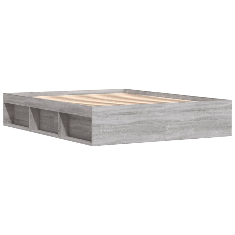 Bedframe Eikenkleurig King Size 150 x 200 cm Grijs sonoma