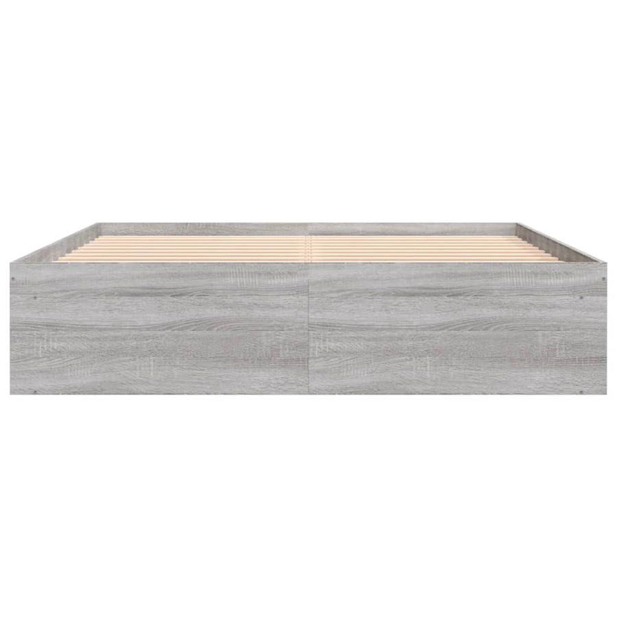 Bedframe Eikenkleurig King Size 150 x 200 cm Grijs sonoma