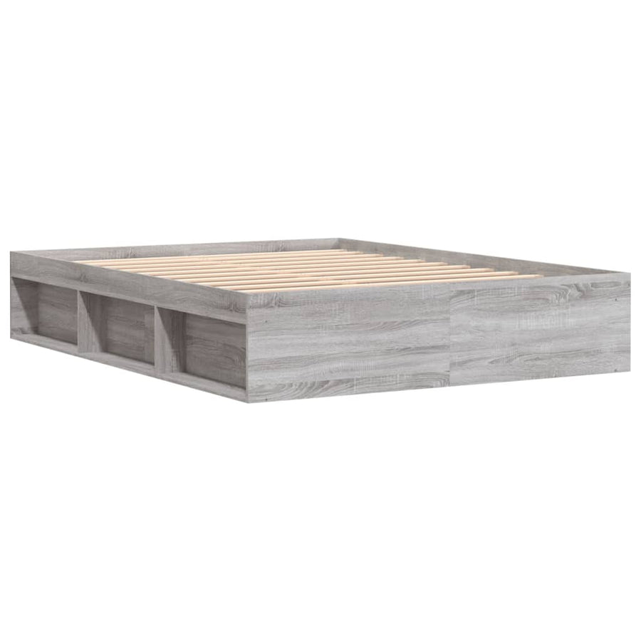 Bedframe Eikenkleurig King Size 150 x 200 cm Grijs sonoma