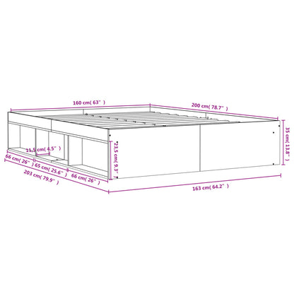 Bedframe 160 x 200 cm Zwart