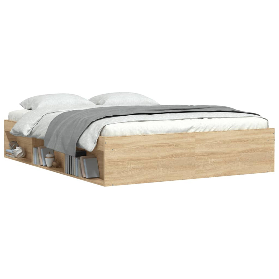 Bedframe Kleurig 160 x 200 cm Sonoma eiken