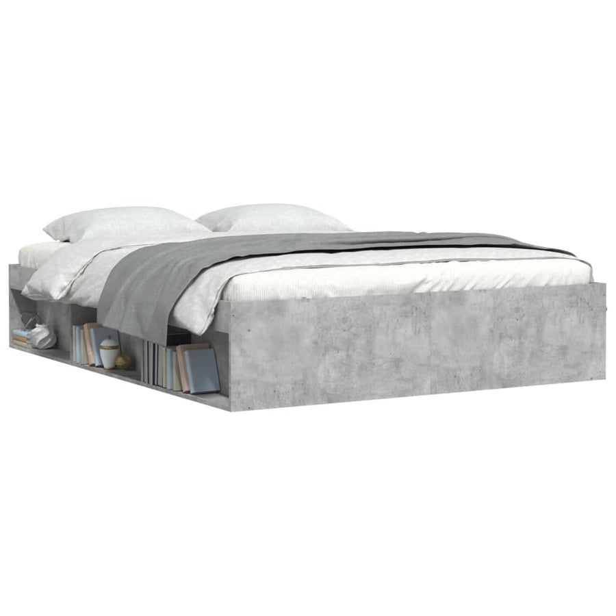 Bedframe 160 x 200 cm Betongrijs