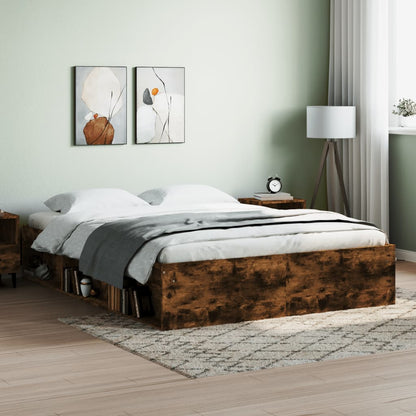 Bedframe Kleurig 160 x 200 cm Gerookt eiken