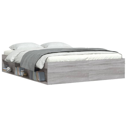 Bedframe Eikenkleurig 160 x 200 cm Grijs sonoma