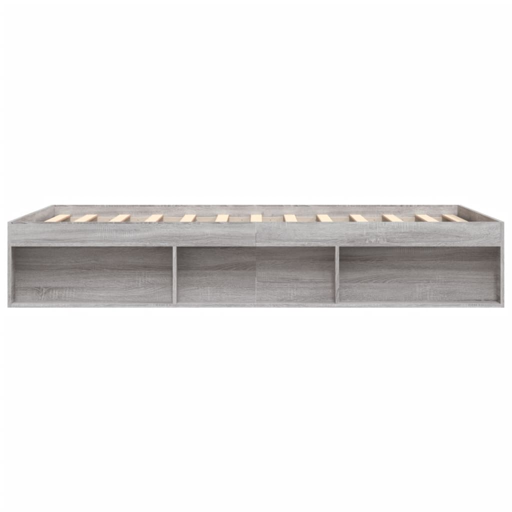 Bedframe Eikenkleurig 160 x 200 cm Grijs sonoma