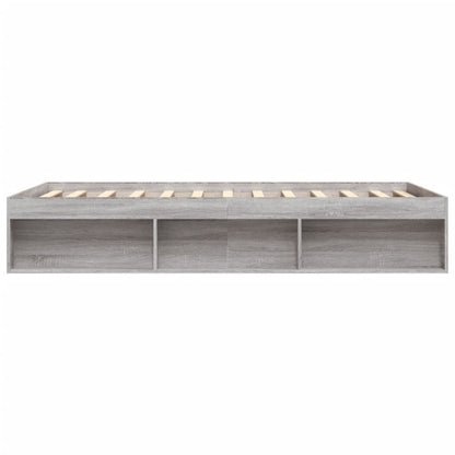Bedframe Eikenkleurig 160 x 200 cm Grijs sonoma
