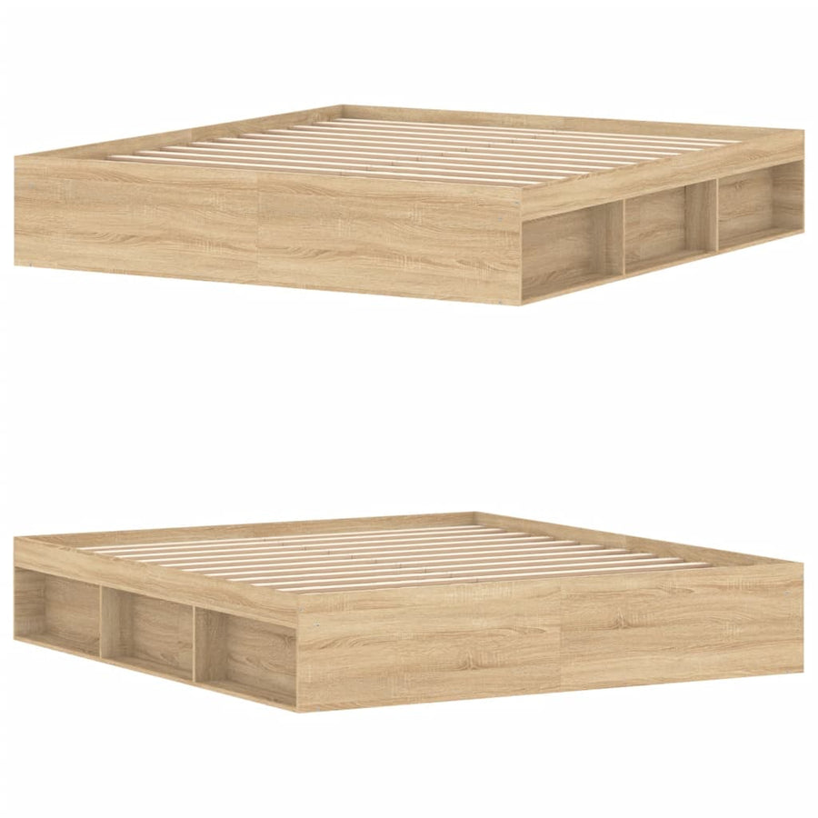Bedframe Kleurig Super King Size 180 x 200 cm Sonoma eiken