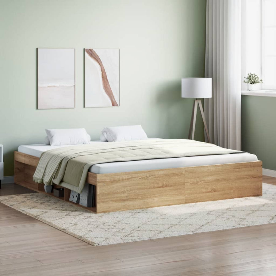 Bedframe Kleurig Super King Size 180 x 200 cm Sonoma eiken
