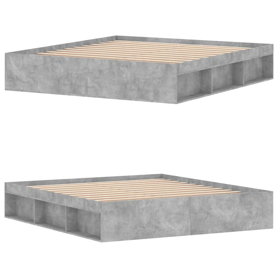 Bedframe Super King Size 180 x 200 cm Betongrijs