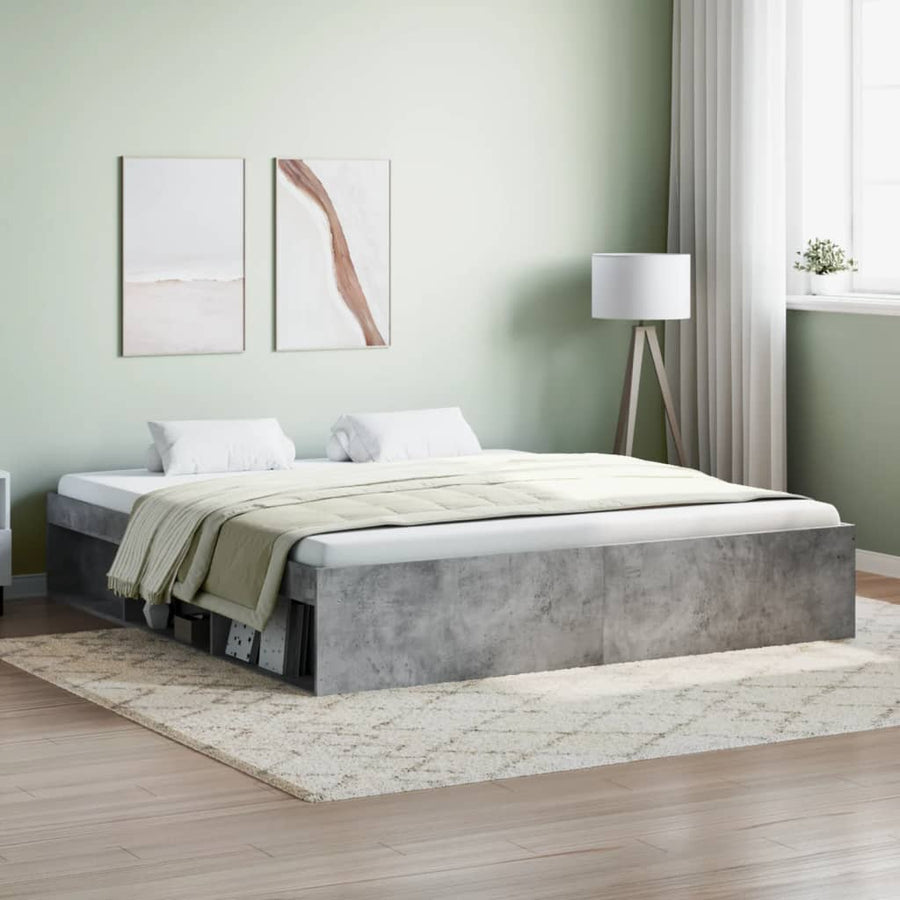 Bedframe Super King Size 180 x 200 cm Betongrijs