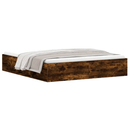 Bedframe Kleurig Super King Size 180 x 200 cm Gerookt eiken