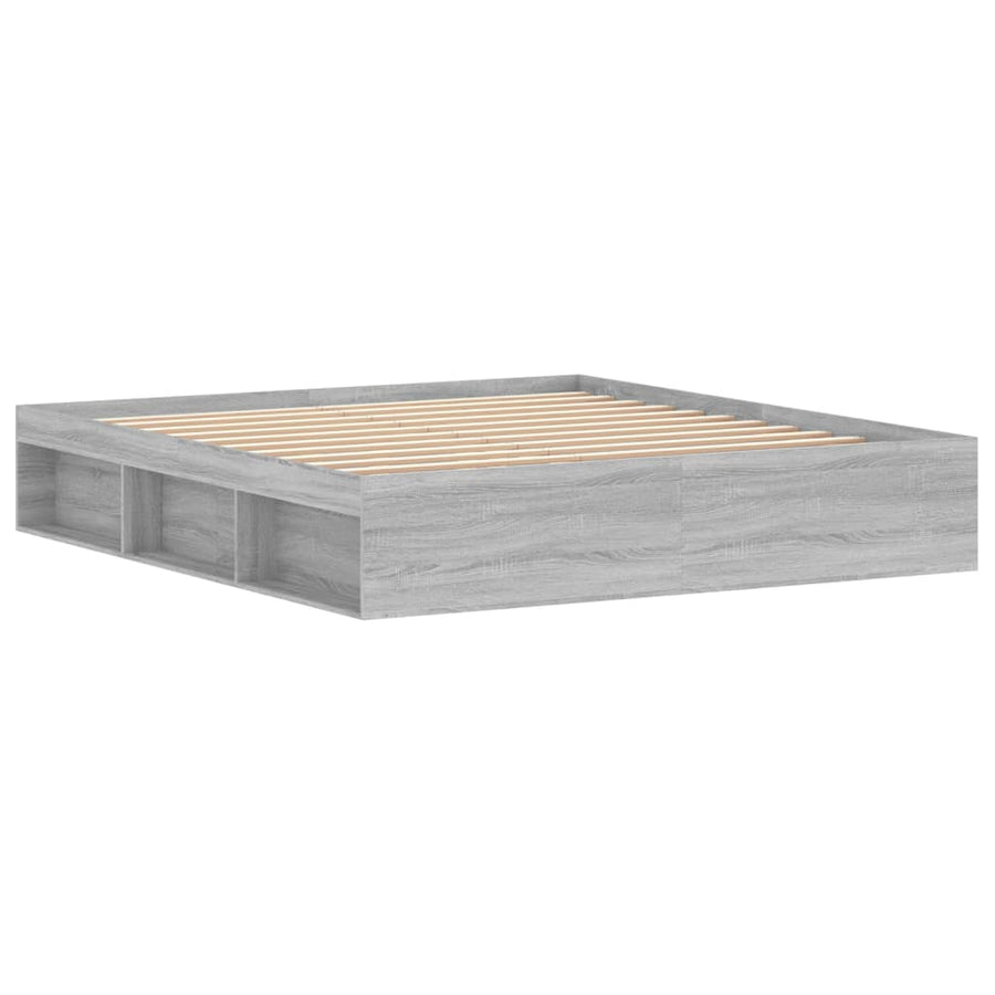Bedframe Eikenkleurig Super King Size 180 x 200 cm Grijs sonoma