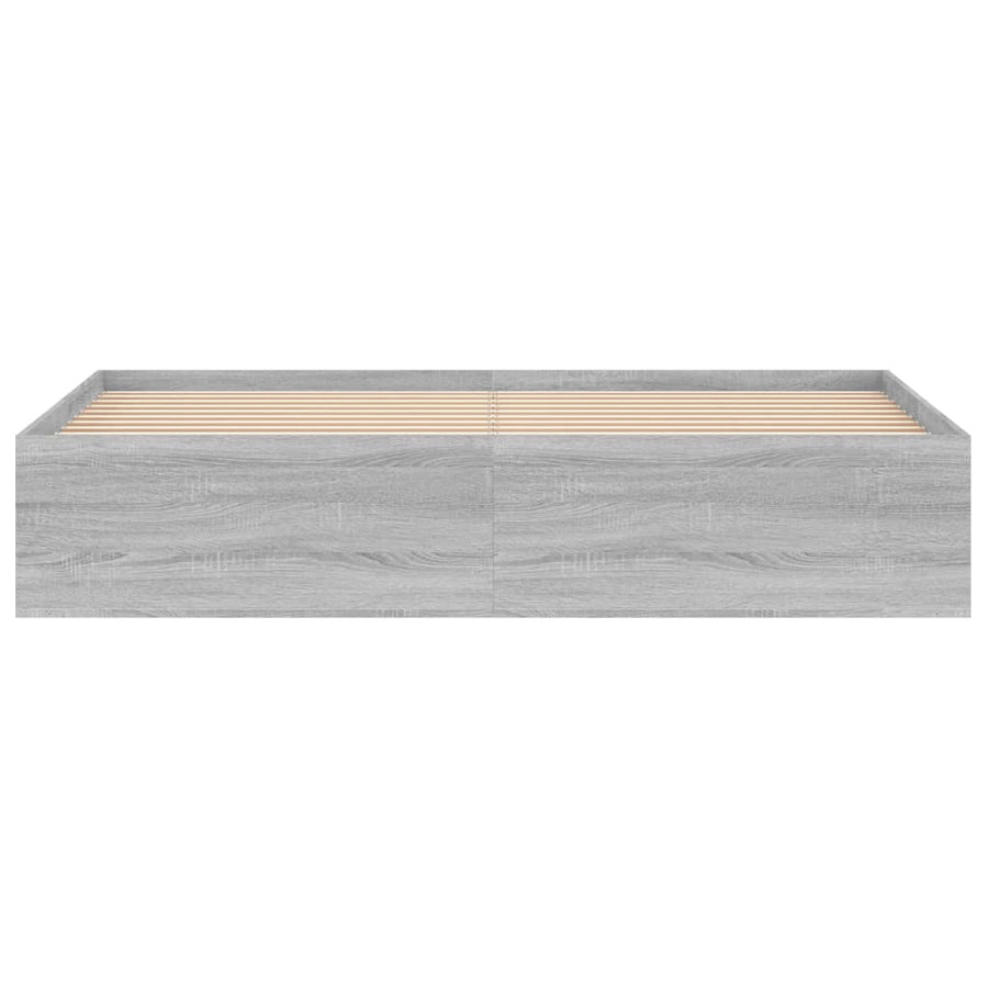 Bedframe Eikenkleurig Super King Size 180 x 200 cm Grijs sonoma