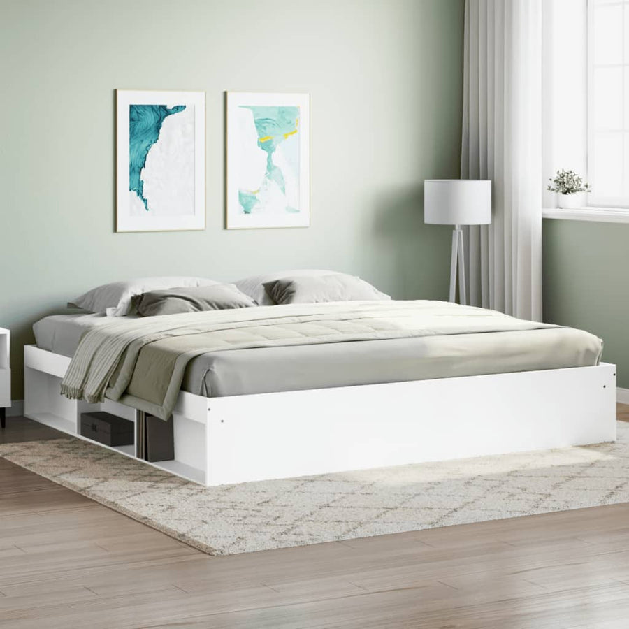 Bedframe 200 x 200 cm Wit