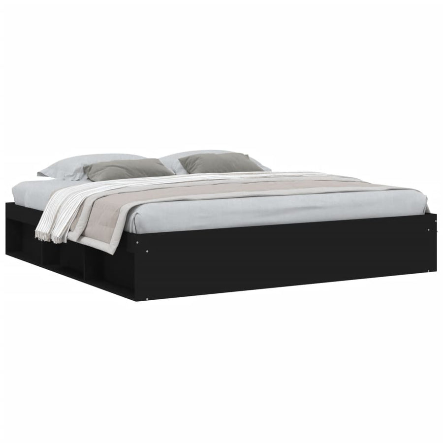 Bedframe 200 x 200 cm Zwart