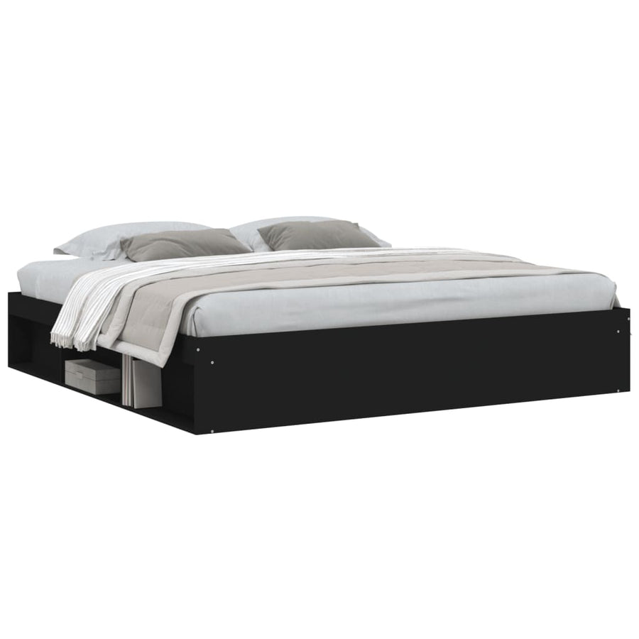 Bedframe 200 x 200 cm Zwart