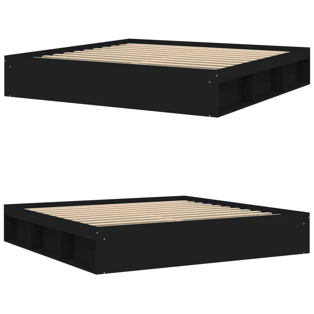 Bedframe 200 x 200 cm Zwart