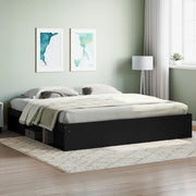 Bedframe zwart 200x200 cm grenenhout