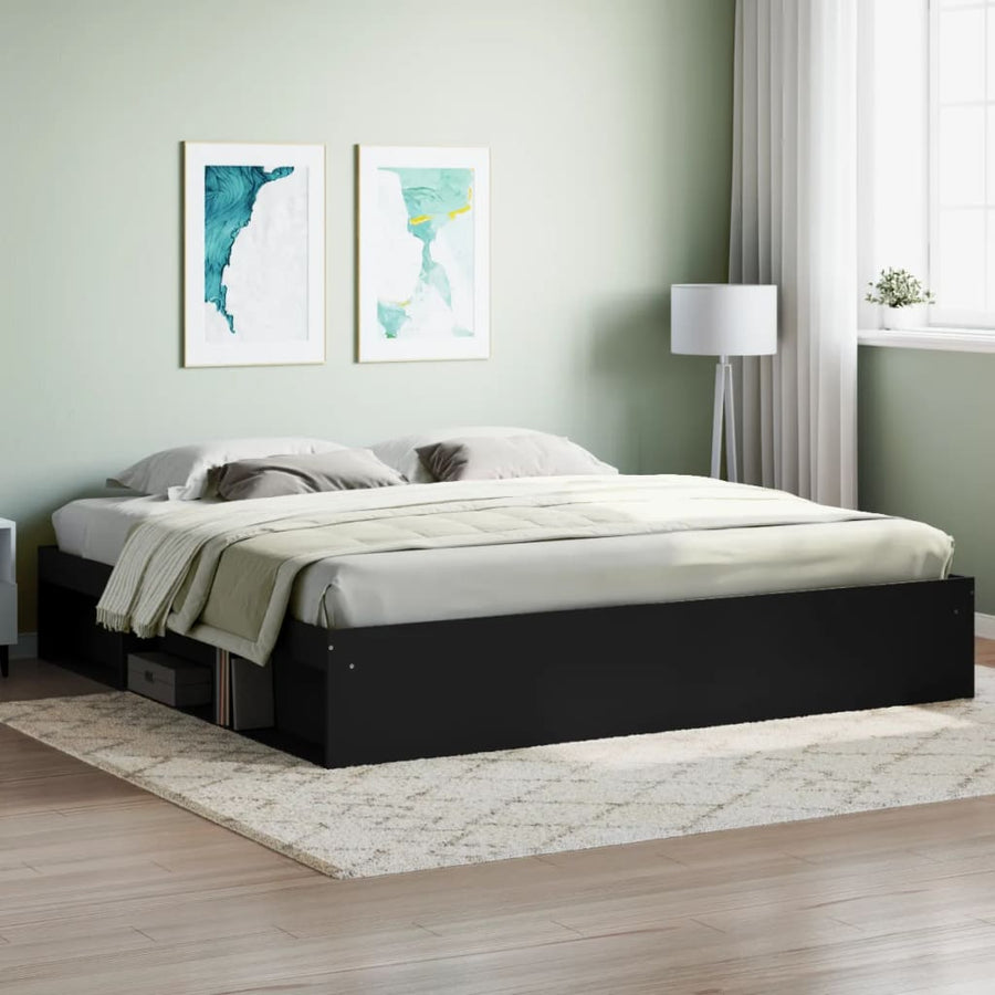 Bedframe 200 x 200 cm Zwart