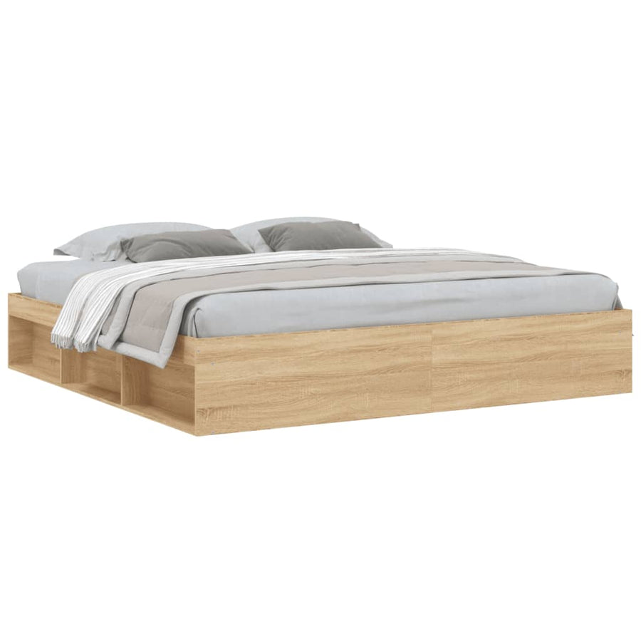 Bedframe Kleurig 200 x 200 cm Sonoma eiken