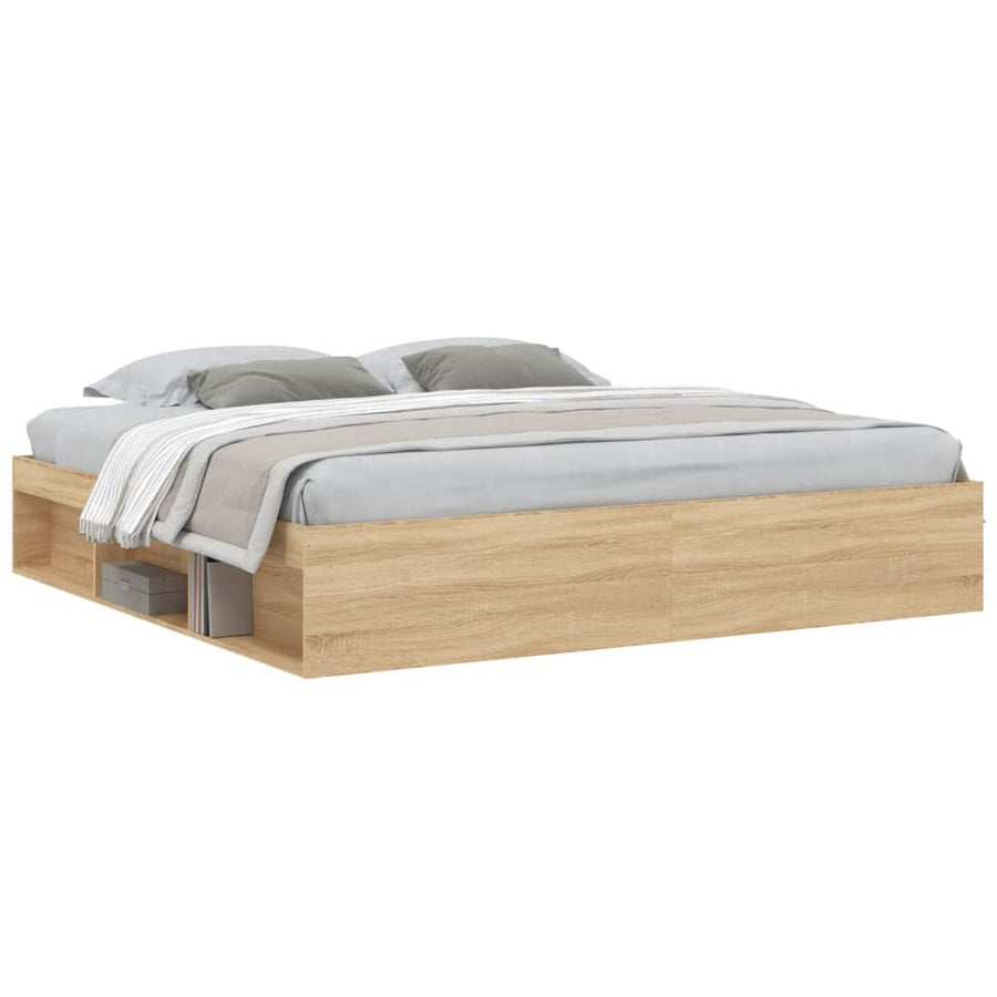 Bedframe Kleurig 200 x 200 cm Sonoma eiken