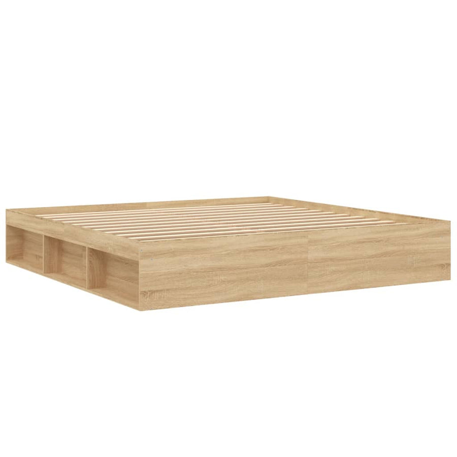 Bedframe Kleurig 200 x 200 cm Sonoma eiken