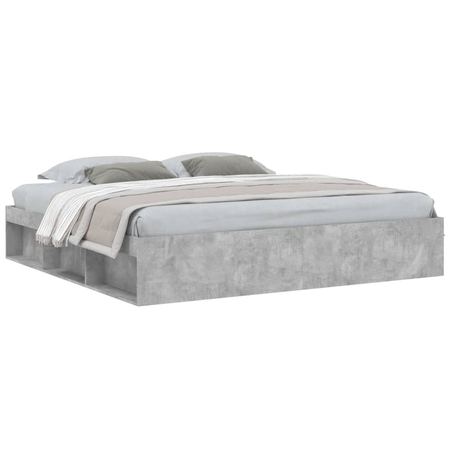 Bedframe 200 x 200 cm Betongrijs