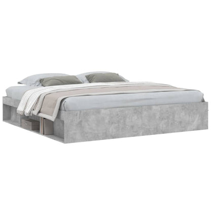 Bedframe 200 x 200 cm Betongrijs
