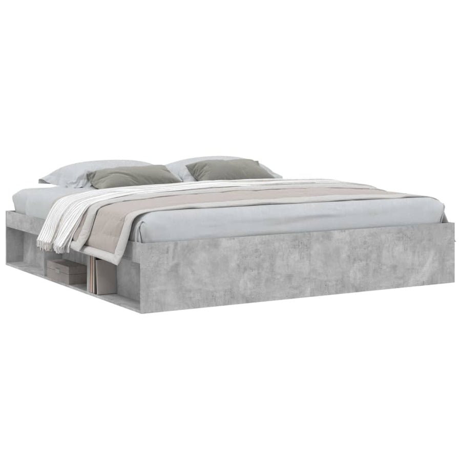 Bedframe 200 x 200 cm Betongrijs