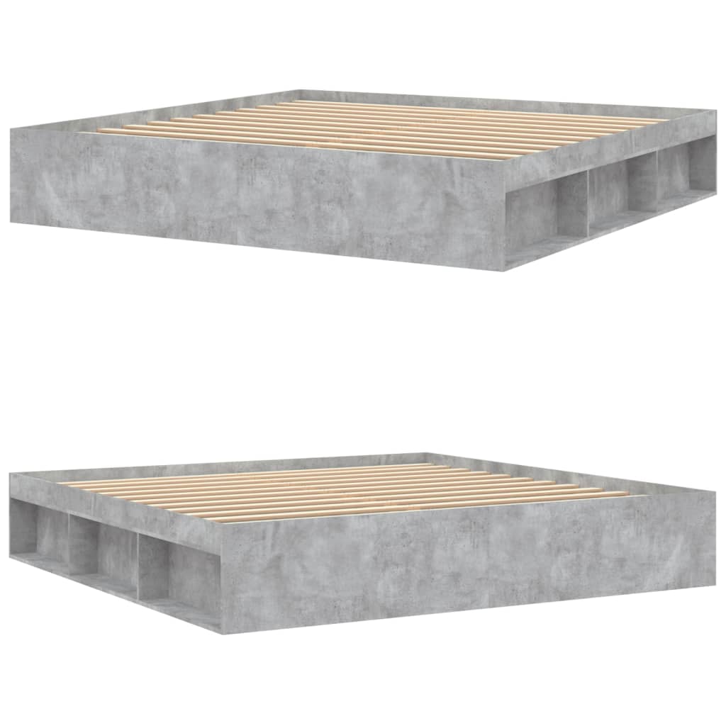 Bedframe 200 x 200 cm Betongrijs