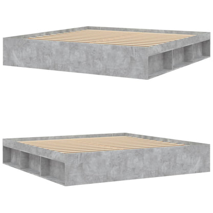 Bedframe 200 x 200 cm Betongrijs