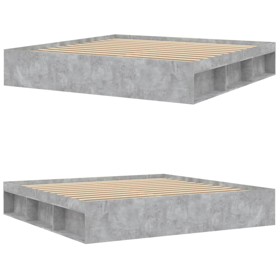 Bedframe 200 x 200 cm Betongrijs