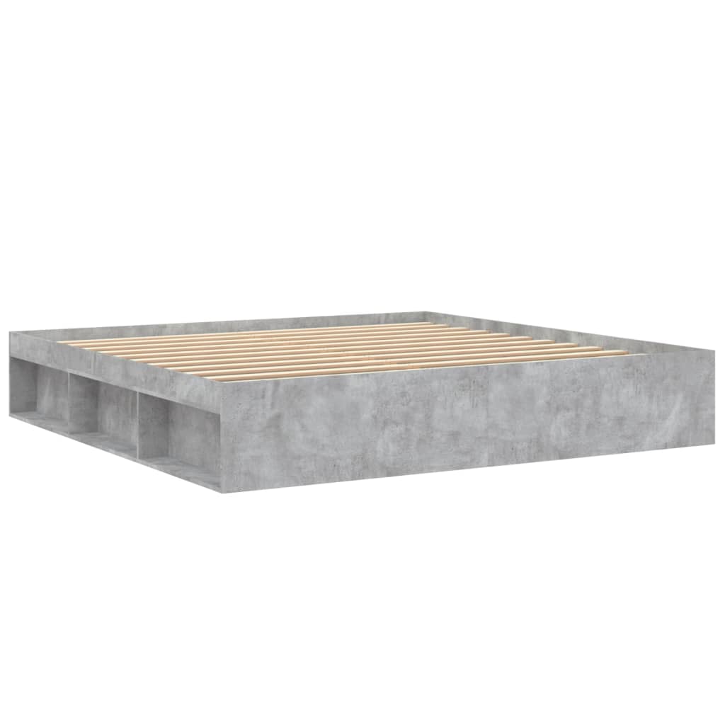 Bedframe 200 x 200 cm Betongrijs