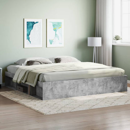 Bedframe 200 x 200 cm Betongrijs
