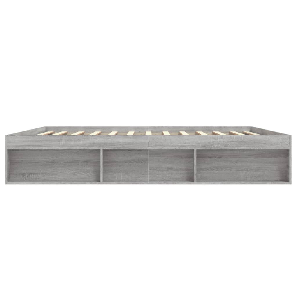 Bedframe Eikenkleurig 200 x 200 cm Grijs sonoma