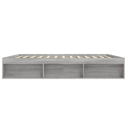 Bedframe Eikenkleurig 200 x 200 cm Grijs sonoma