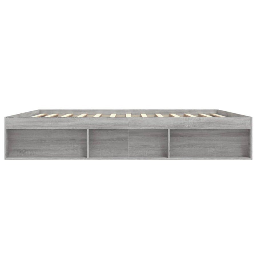Bedframe Eikenkleurig 200 x 200 cm Grijs sonoma