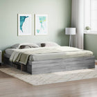 Bed frame grey Sonoma oak effect 200x200 cm
