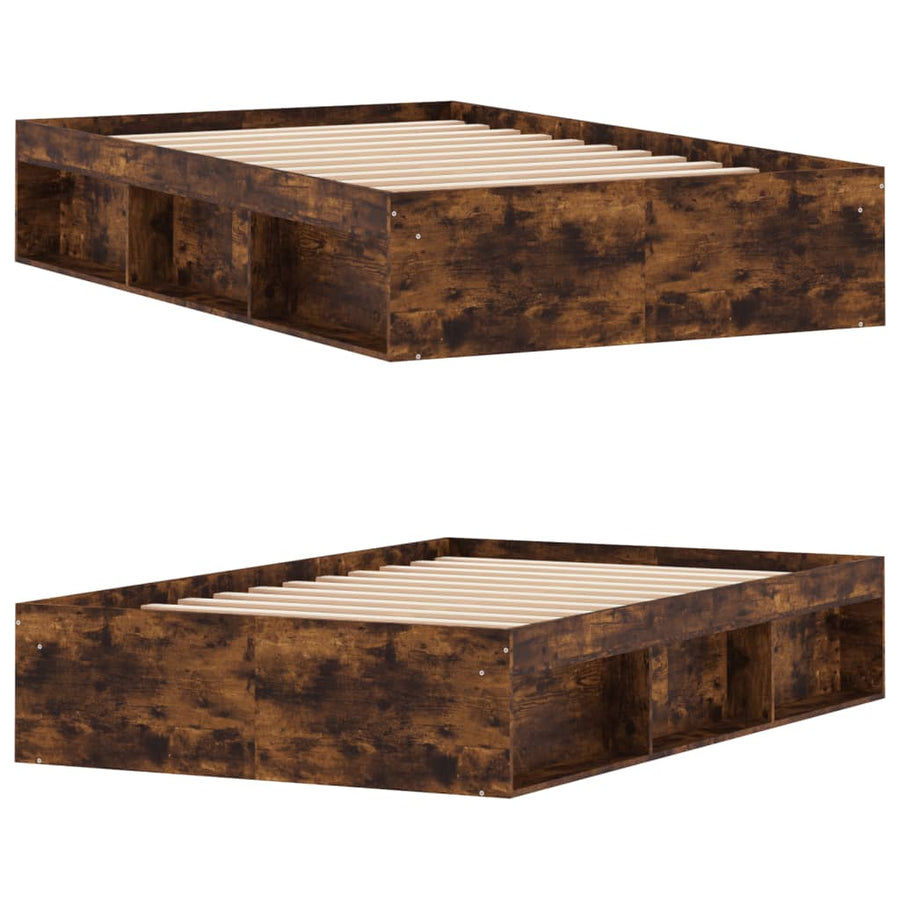 Bedframe Kleurig 120 x 190 cm Gerookt eiken