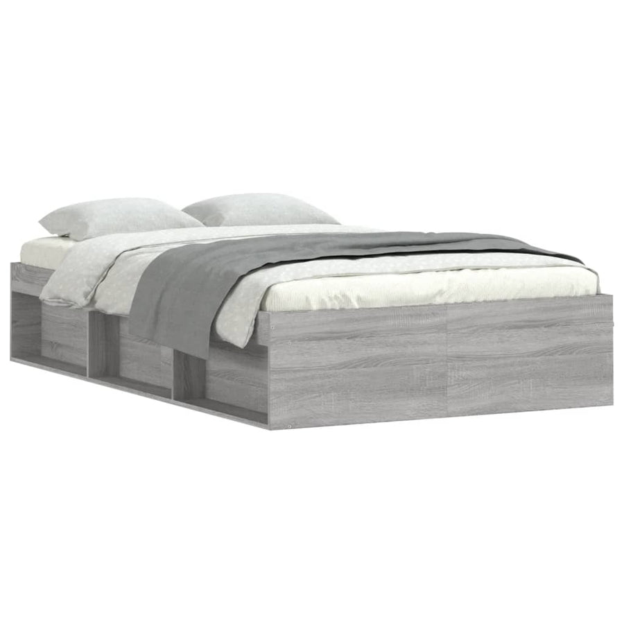 Bedframe Eikenkleurig 120 x 190 cm Grijs sonoma