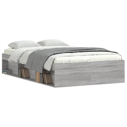 Bedframe Eikenkleurig 120 x 190 cm Grijs sonoma
