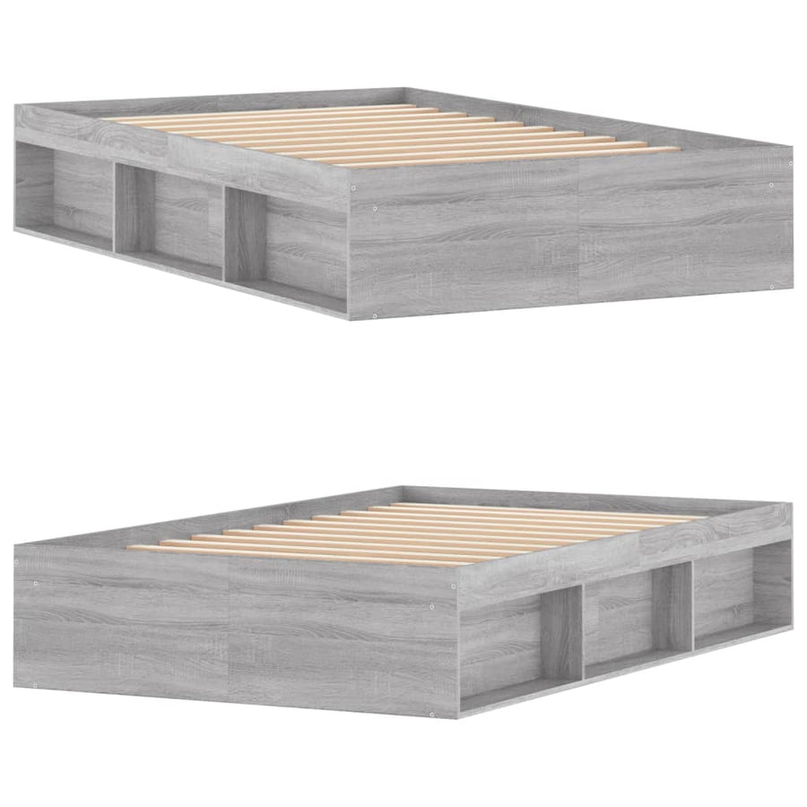 Bedframe Eikenkleurig 120 x 190 cm Grijs sonoma