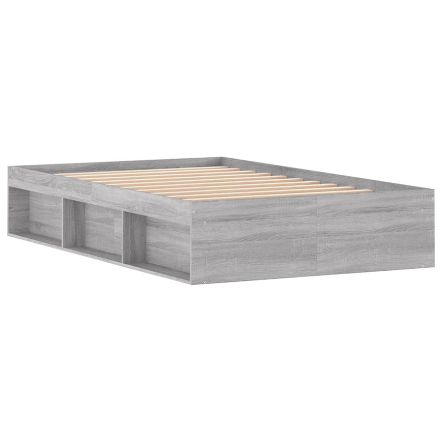 Bedframe Eikenkleurig 120 x 190 cm Grijs sonoma