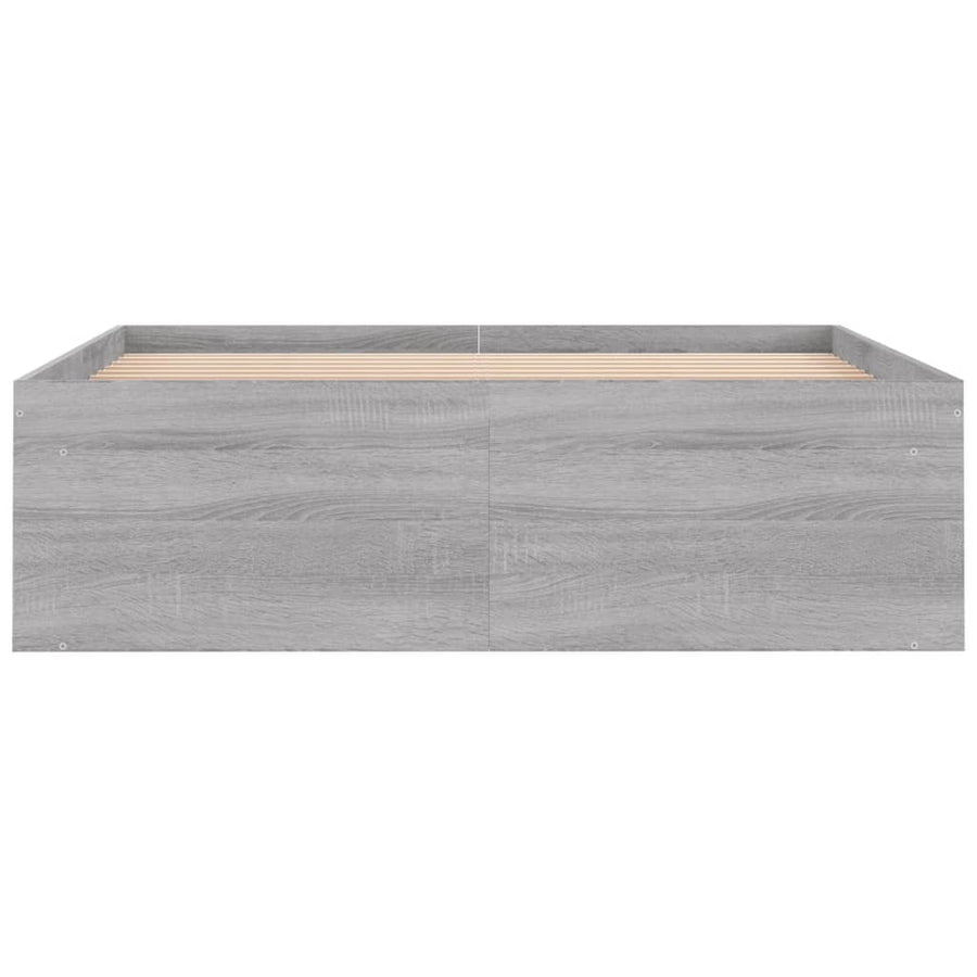 Bedframe Eikenkleurig 120 x 190 cm Grijs sonoma
