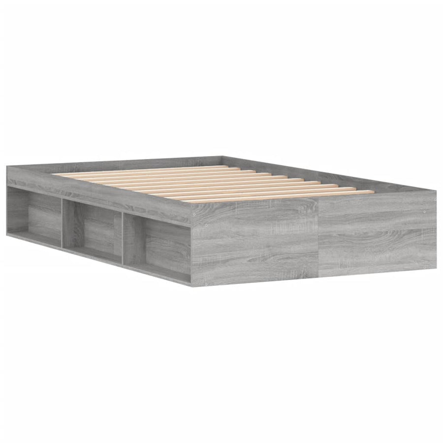 Bedframe Eikenkleurig 120 x 190 cm Grijs sonoma